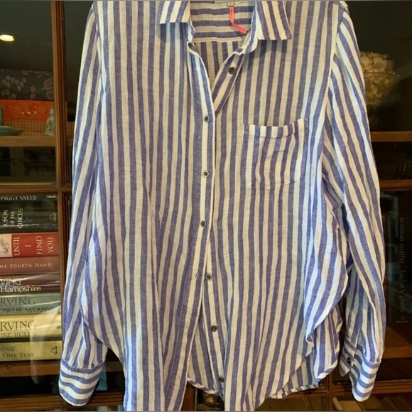 Rails Button-Down Tie Front Blue Strip Women’s Top | Size Large | EUC - Picture 5 of 6